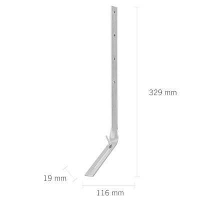 Suporte Prolongador Torcido de Calha 19x329mm para Sustentação de Telhado Prata Astra