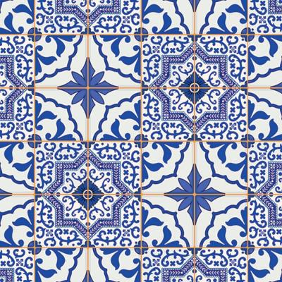 Papel de Parede Autoadesivo Azulejos Português 240036C Azul Contact