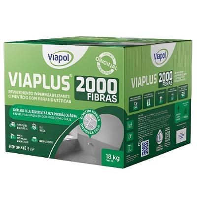 Cimento Impermeabilizante Flexível Viaplus 2000 com Fibras 18kg Branco e Cinza Viapol