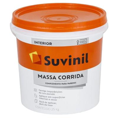 Massa Corrida 25kg 14,8L Balde IP22 50614361 Branco para Ambientes Internos Suvinil