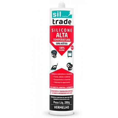 Silicone Alta Temperatura 1560102 Selante Cura Acética Vermelho Sil