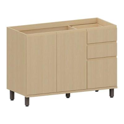 Balcão de Cozinha para Pia Aura 2 Portas 3 Gavetas MDF 120cm Carvalho UV Luciane Móveis