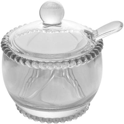 Açucareiro Linha Pearl para Açúcar em Cristal com Colher Transparente Wolff