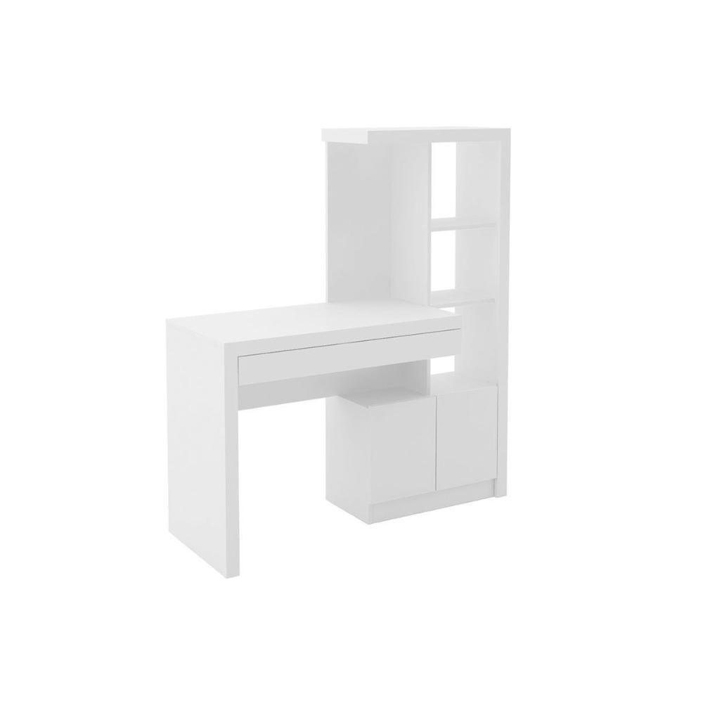 Mesa De Escritório Me4143 C/ 2 Portas E 1 Gaveta Branco - Tecno Mobili - 1