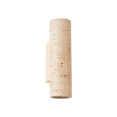 Arandela Tivo Tub 90011 30cm 2xGU10 Mármore Travertino Bege Nordecor Iluminação