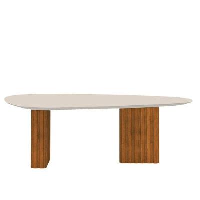 Mesa Para Sala De Jantar Isis Orgânica 2,00m Off White Cinamomo - Leifer