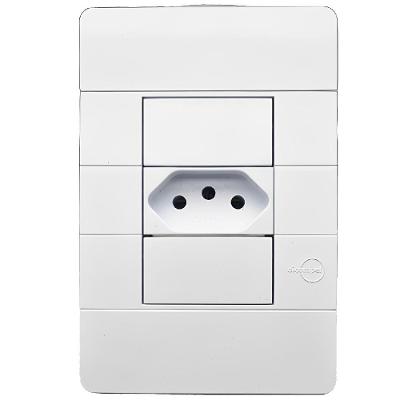 Conjunto Tomada 4x2 2P+T 10A Horizontal RZB-2000-29 Branco Dicompel