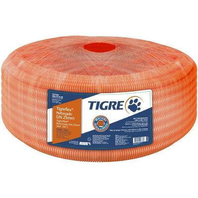 Eletroduto Flexível Corrugado Reforçado 50m 25mm 14211250 Laranja Tigre