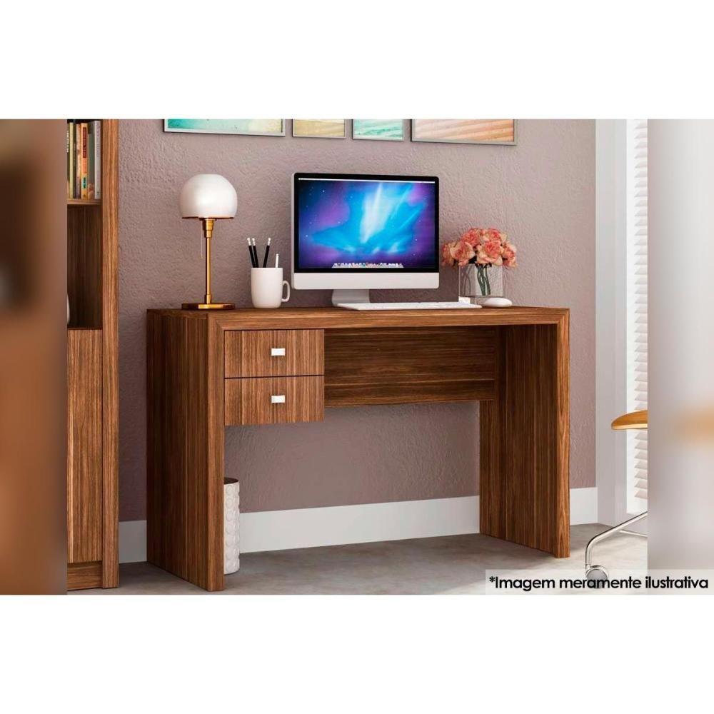 Mesa de Escritório ME4165 c/ 2 Gavetas Nogal - Tecno Mobili - 2