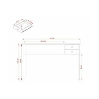 Mesa de Escritório ME4165 c/ 2 Gavetas Nogal - Tecno Mobili - 3