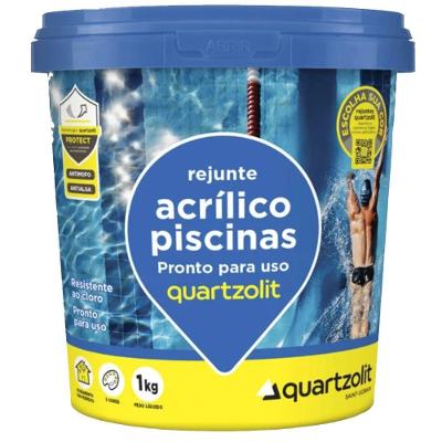 Rejunte Acrílico para Piscinas 1kg Verde Flor 0761.00164.0006CX Uso em Pisos e Paredes Quartzolit