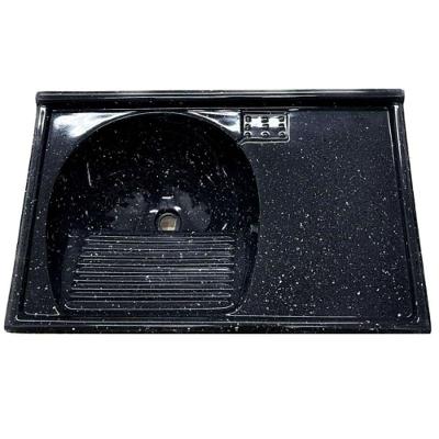 Tanque Sintético Granitado 501908 79,5x52cm para Bancada Preto Aj Rorato