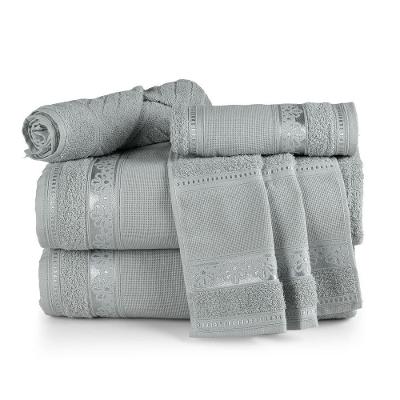 Jogo de Toalha Completo Atelie 5 Peças 100% Algodão 400g-m2 Absorvente Cinza Imperial Casa com Amor