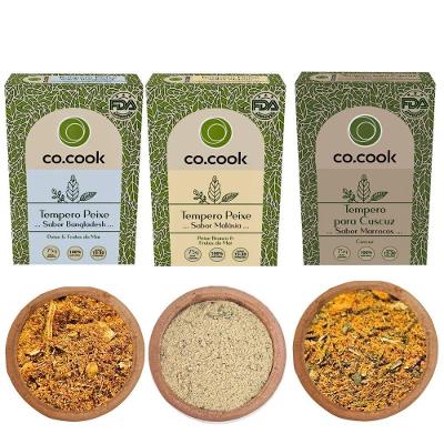 Kit de Temperos Funcionais Co.cook 3 Sabores Peixe Bangladesh Malásia e Cuscuz Marroquino 225g