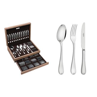 Faqueiro Vicenza 130 Peças Aço Inox Alto Brilho com Estojo Prata Tramontina