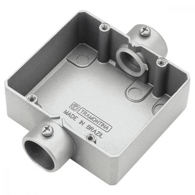 Condulete Duplo 3-4 Tipo Cd com Rosca Bsp e Pintura Eletrostática Cinza Tramontina
