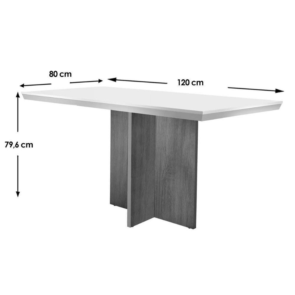 Mesa De Sala Jantar Berlim + Tampo Madeirado Reto 120x80cm Grafite/imbuia - Rufato - 3