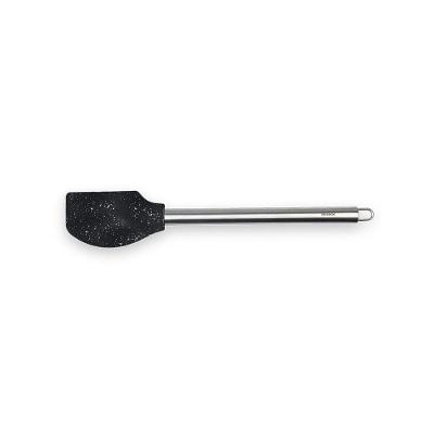 Espátula de Silicone Duo 33cm com Cabo Aço Inox para Cozinha Preto Brinox
