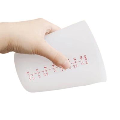 Copo Medidor de Silicone Flexível Graduado 500ml para Cozinha Branco Yeet