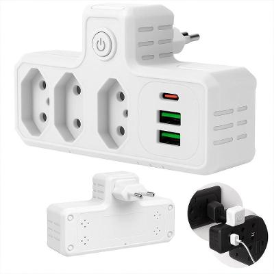 Extensão Elétrica Régua 3 Tomada 2 Interface Usb 1 Porta Usb