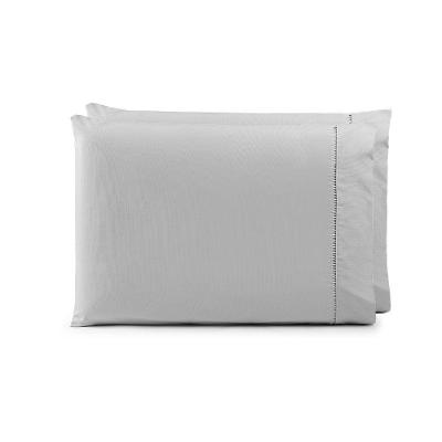 Kit 2 Fronhas Paris Percal 150 Fios 100% Algodão 70x50cm Cinza Mr Enxovais