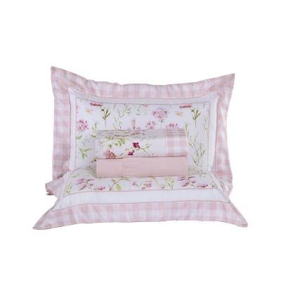 Jogo de Lençol Lily Queen 4 Peças Micropercal 300 Fios Estampa Floral Rosa Valle Distribuidora