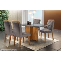 Mesa de Sala Jantar Berlim + Tampo Madeirado Reto 120x80cm Imbuia - Rufato - 5