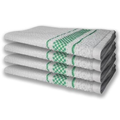 Kit 4 Panos de Prato Atoalhado Felpudo 370g-m2 Premium 100% Algodão para Cozinha Verde Toalhas Beka