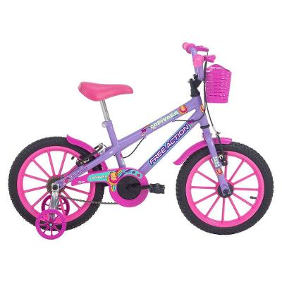 Bicicleta Aro 16 Capivara Lovers Mtb com V-brake Lilás Free Action