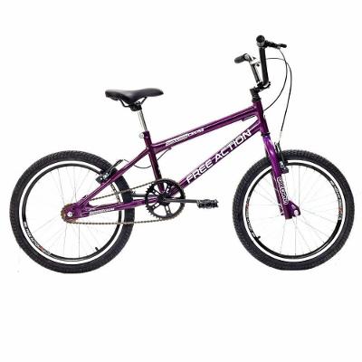 Bicicleta Bmx Sts Cross Aro 20 Quadro Aço 1 Marcha Violeta Free Action