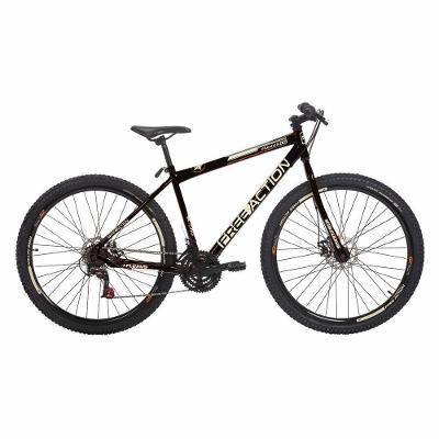 Bicicleta Flexus 1.5 Mtb Aro 29 Quadro Aço 21 Marchas Free Action Preto Brilho