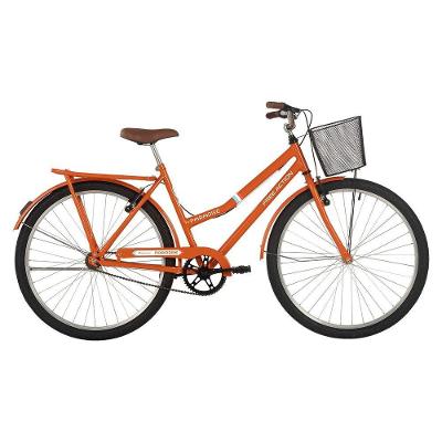 Bicicleta Paradise Urbana Aro 26 Quadro Aço 1 Marcha V-Brake Laranja Free Action