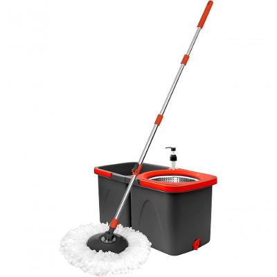 Mop Giratório com Balde Mop Giratorio Duo Dois Baldes com Centrífuga de Aço Inox Vermelho Powermaid