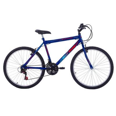 Bicicleta Storm Mountain Bike Aro 26 Quadro Aço 18 Marchas Azul Alanya Mormaii