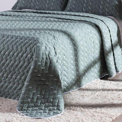 Kit Cobre Leito Queen Heitor Hipercal 400 Fios Bordado Verde Militar Poliéster MR Enxovais