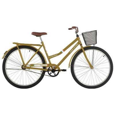 Bicicleta Paradise Urbana Aro 26 Quadro Aço 1 Marcha Free Action Dourado