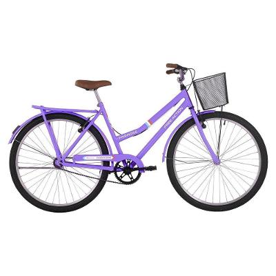 Bicicleta Paradise Transporte e Passeio Aro 26 1v V-Brake Lilás Free Action