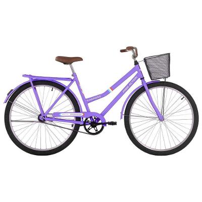 Bicicleta Paradise Urbana Aro 26 Quadro Aço 1 Marcha Contra Pedal Lilás Free Action