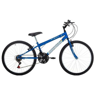 Bicicleta Storm Mtb Aro 24 Quadro Aço 18 Marchas Azul Alanya Mormaii