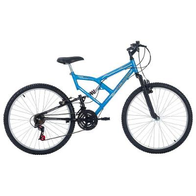 Bicicleta Mountain Bike Full FA 240 Aro 26 Quadro Aço 18 Marchas Azul Capri Free Action