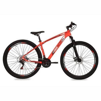 Bicicleta Flexus 3.1 Mtb Aro 29 Quadro Alumínio 21 Marchas Free Action Laranja Neon Branco