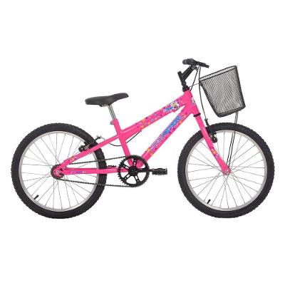 Bicicleta Infantil Kiss Aro 20 Mtb Quadro Aço 1v V-brake Rosa Chicle Free Action