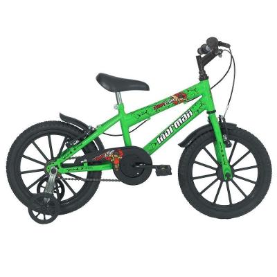 Bicicleta Aro 16 Top Lip Mountain Bike Quadro Aço 1 Marcha Verde Kawasaki Mormaii