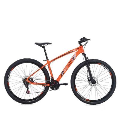 Bicicleta Flexus 3.1 Lite Mtb Aro 29 Quadro Aço 21 Marchas Free Action Laranja Neon Branco
