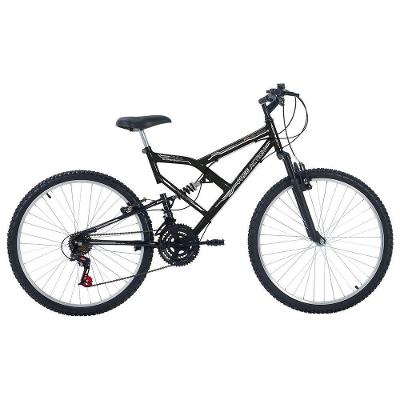 Bicicleta Full FA 240 Mountain Bike Aro 26 Quadro Aço 18 Marchas Preto Free Action
