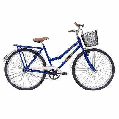 Bicicleta Soberana Urbana Transporte e Passeio Aro 26 Quadro Aço 1v Azul V-Brake Mormaii