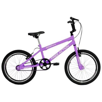 Bicicleta Sts Cross Bmx Aro 20 Quadro Aço 1v Lilás Free Action