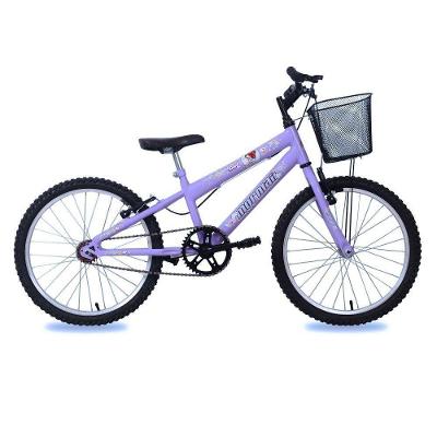 Bicicleta Infantil Sweet Girl Aro 20 Mtb 1v V-Brake com Cesta Lilás Mormaii