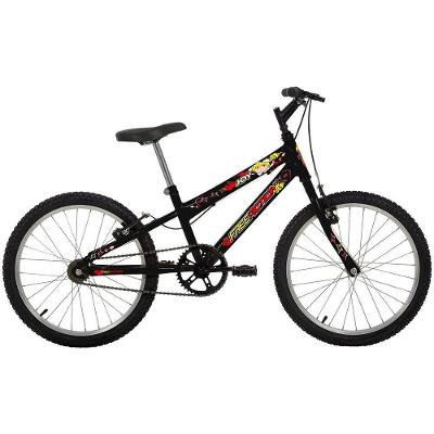 Bicicleta Joy Mountain Bike Aro 20 Quadro Aço 1 Marcha V-Brake Preto Brilho Free Action