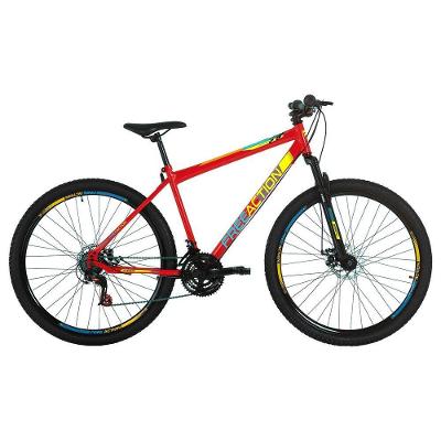 Bicicleta Flexus 2.0 Mountain Bike Aro 29 Quadro Aço 21 Marchas Free Action Vermelho Coke